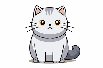 Obraz premium Cute Cat Cartoon Illustration created with Generative AI