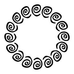 china frame, circle shape, simple vector doodle hand draw sketch
