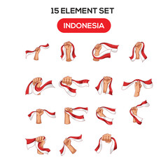 Indonesian theme element set illustration