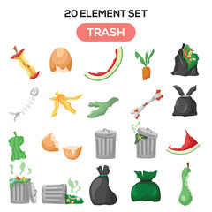 Garbage theme set element illustration