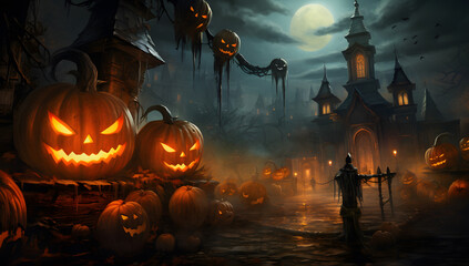 Fototapeta na wymiar Spooky Halloween background