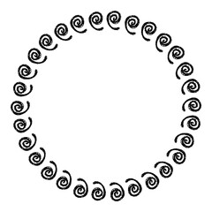 china frame, circle shape, simple vector doodle hand draw sketch