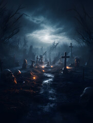 halloween night scene background