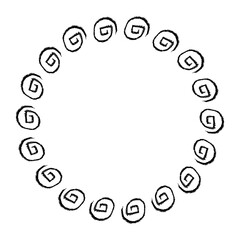 china frame, circle shape, simple vector doodle hand draw sketch
