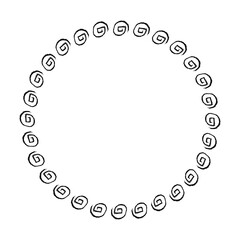 china frame, circle shape, simple vector doodle hand draw sketch