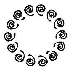 china frame, circle shape, simple vector doodle hand draw sketch