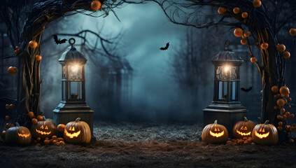 halloween night scene background
