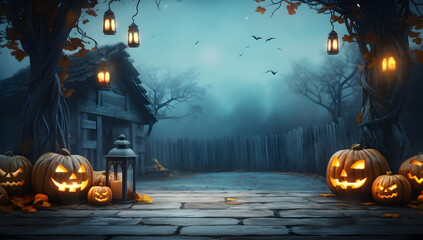 halloween night scene background