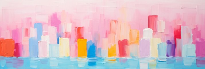 Vibrant and expressive abstract background with pastel tones, created using random oil paint strokes
