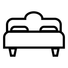 bed, simple vector symbol, set isolated on white