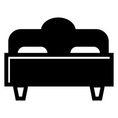 bed, simple vector symbol, set isolated on white