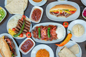 Meat dishes, pastries and Turkish appetizers