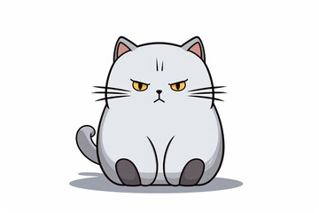 Obraz premium Cute Cat Cartoon Illustration created with Generative AI