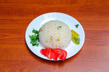 Rice dish with chickpeas. Traditional Turkish dish