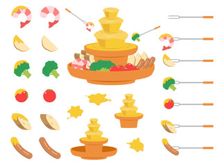 チーズフォンデュと具材のセット