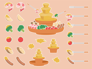 チーズフォンデュと具材のセット