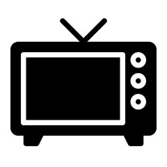 TV icon glyph style for download (hotel pack)