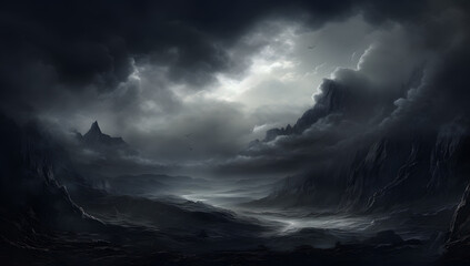 Fototapeta premium Misty Grey Mountain