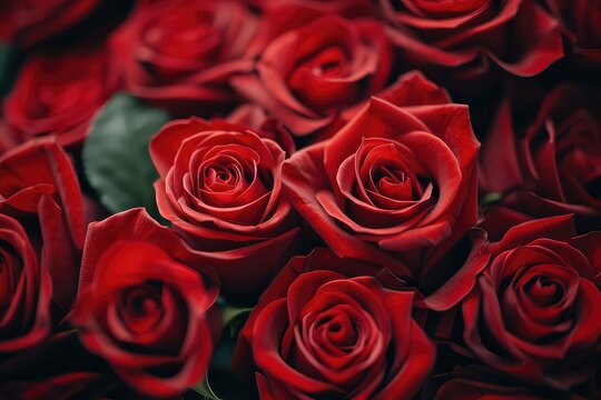 Fresh dark red roses