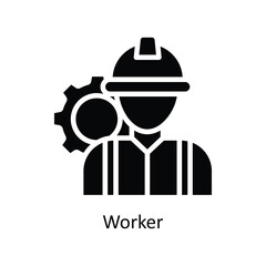 Worker vector solid Icon Design illustration. Business And Management Symbol on White background EPS 10 File