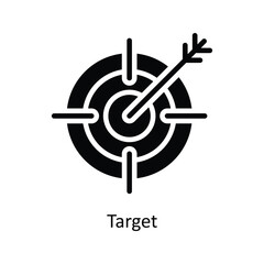 Target vector  Solid  Icon Design illustration. Business And Management Symbol on White background EPS 10 File