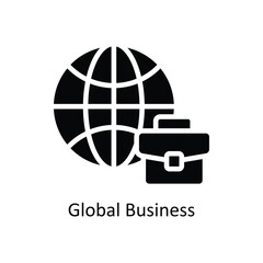 Global Business vector solid Icon Design illustration. Business And Management Symbol on White background EPS 10 File