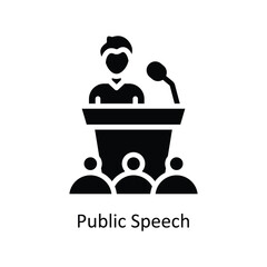 Public Speech vector solid Icon Design illustration. Business And Management Symbol on White background EPS 10 File