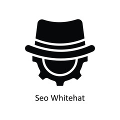 SEO White hat vector  Solid  Icon Design illustration. Business And Management Symbol on White background EPS 10 File
