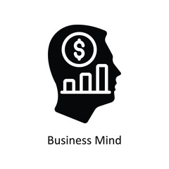 Business Mind vector  Solid  Icon Design illustration. Business And Management Symbol on White background EPS 10 File