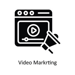 Video Marketing vector  Solid  Icon Design illustration. Business And Management Symbol on White background EPS 10 File