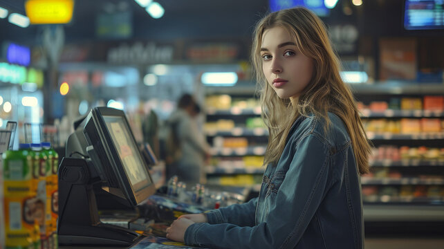 Person Working In Supermarket