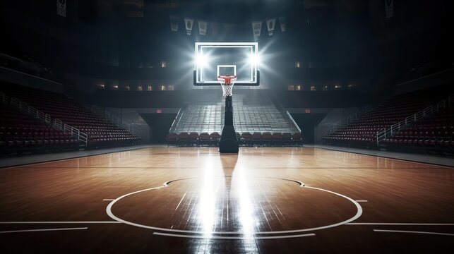 Empty basketball arena