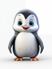 Fototapeta premium Dibujo infantil en 3D de un bebé pinguino