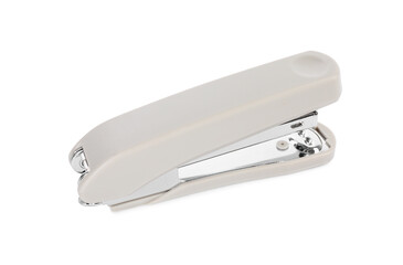 One new beige stapler isolated on white