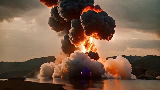 Explosive volcanic eruption at sea