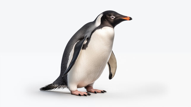 photograph penguin isolated on white background 