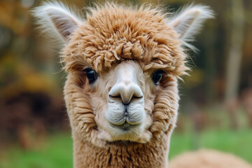 Fototapeta premium A close-up of an alpacaface