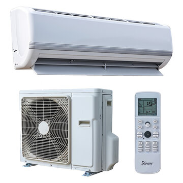 Set of air conditioner ac inverter heat pump mini split system with indoor outdoor unit and remote control
