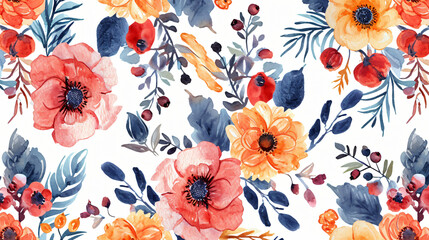 Colorful seamless floral pattern