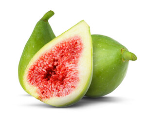Fresh ripe green figs isolated on white