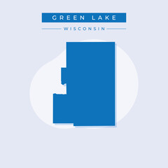 Vector illustration vector of Green Lake map Wisconsin