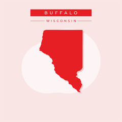 Vector illustration vector of Buffalo map Wisconsin