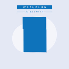 Vector illustration vector of Washburn map Wisconsin