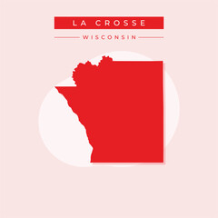 Vector illustration vector of La Crosse map Wisconsin