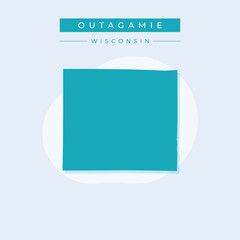 Vector illustration vector of Outagamie map Wisconsin