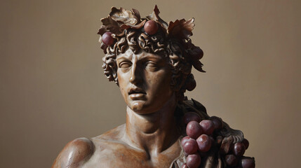 Dionysus Bacchus Wine statue - obrazy, fototapety, plakaty