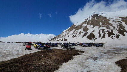 Ice mountain with natural landscape highest mountain in highest image isolated Nice background...
