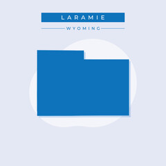 Vector illustration vector of Laramie map Wyoming