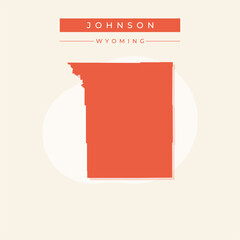 Vector illustration vector of Johnson map Wyoming