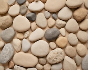 Assorted Rocks on Beige Background